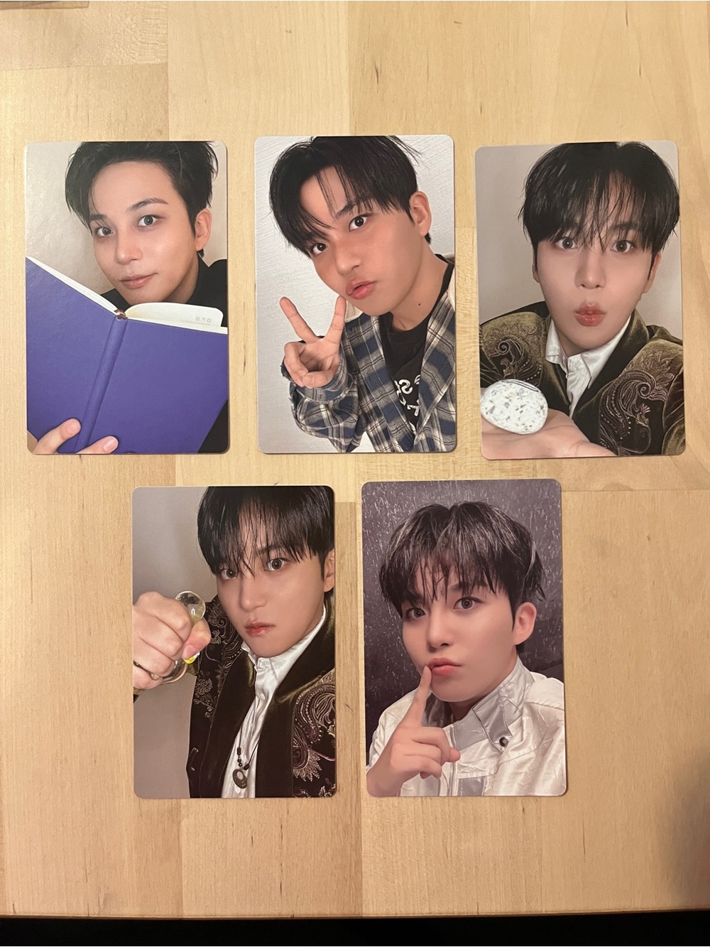 Set of five OFFICIAL Jongho of Ateez Photo Cards (Set # 1)